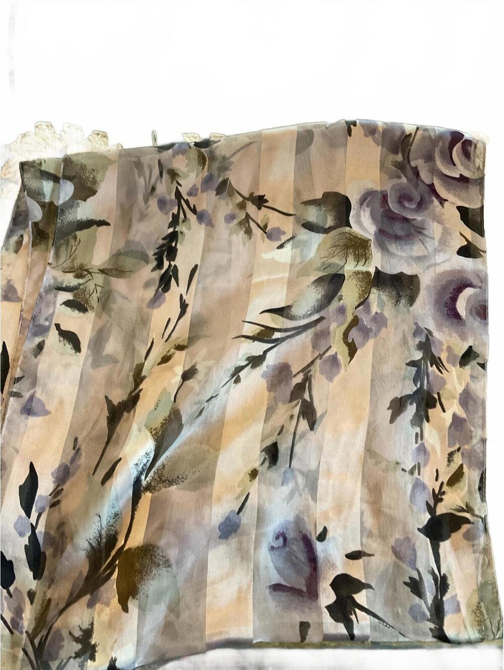 Cejon Elegant Floral and striped Scarf /Wrap
